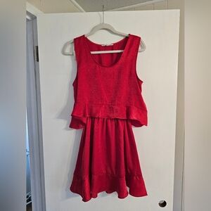 BB Dakota Vibrant Red Ruffle Mini Dress